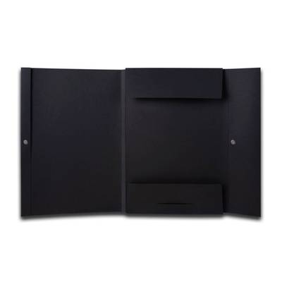 Schwarze Mappe mit Laschen