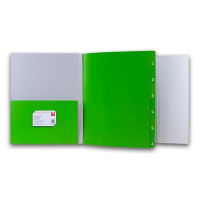 Grau-Grüne Registermappe mit Tasche links