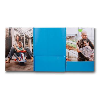 Blaue 6 Seitenmappe Innen mit Bildmotiv Familie