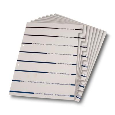 Register 8-fach für Bauerwerb und Bauverwaltung