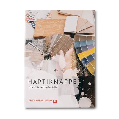 Haptikmappe mit Oberflächenmaterialien