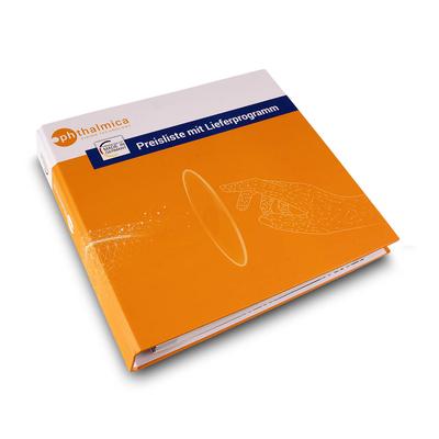 Brillengläser-Ordner mit Register und Inhalten 