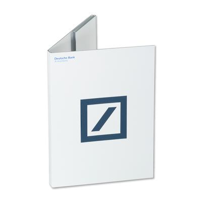 Deutsche Bank Mappe weiß mit blauen Logo